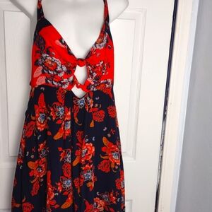 Free People Baby It's You Floral Printed Bandeau Mini Dress OB586767 Women's L